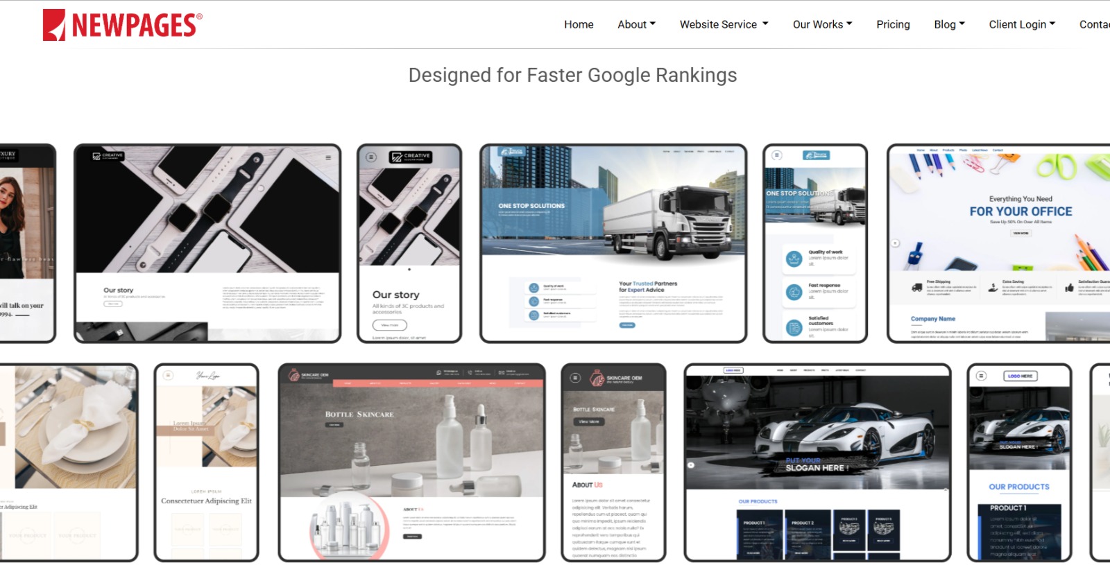 Better website content presentation for products and services